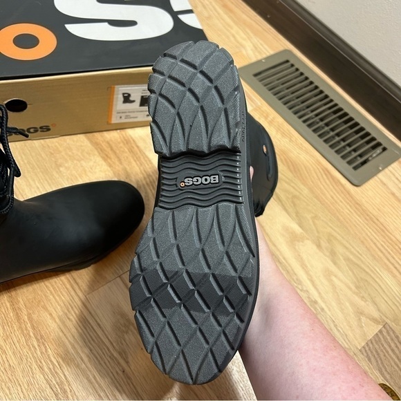 BOGS Amelia Lace Boots NEW Sz 8 Black Waterproof Winter Rain Snow Pull On Women - Picture 7 of 8